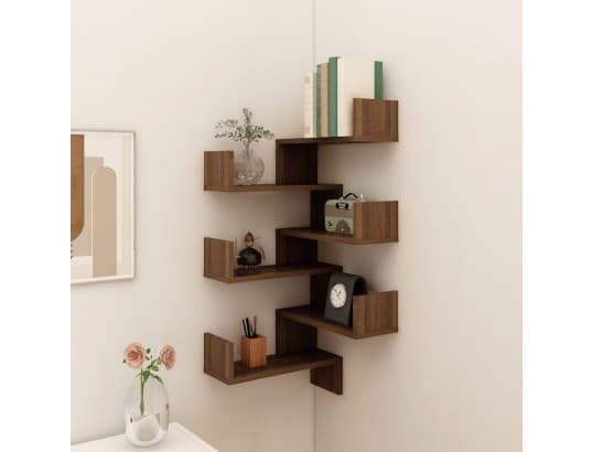 Étagère Beige 7 Niveaux 80x80x60 Cm En Bois - Idéale Pour Collection Ou Rangement