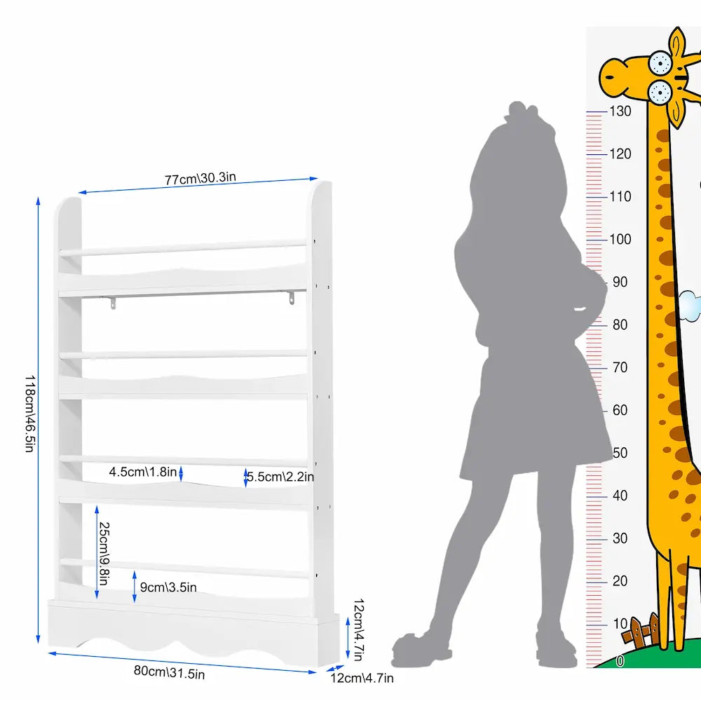Etagère bibliothèque en bois blanc à poser pour chambre d'enfant