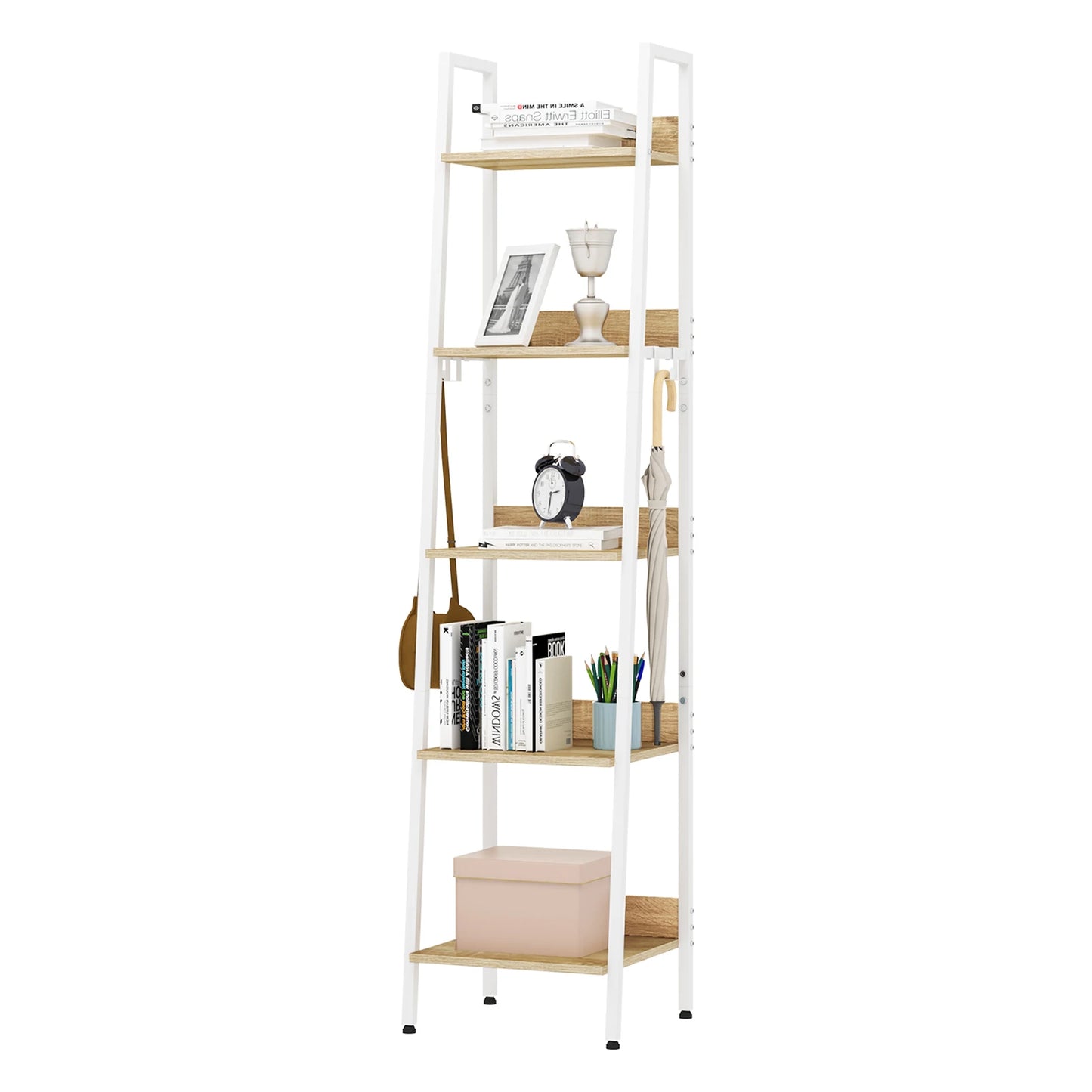Etagère échelle scandinave en bois et métal 5 niveaux