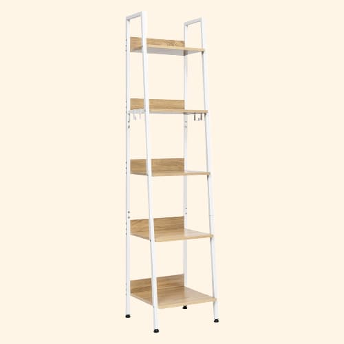 Etagère échelle scandinave en bois et métal 5 niveaux