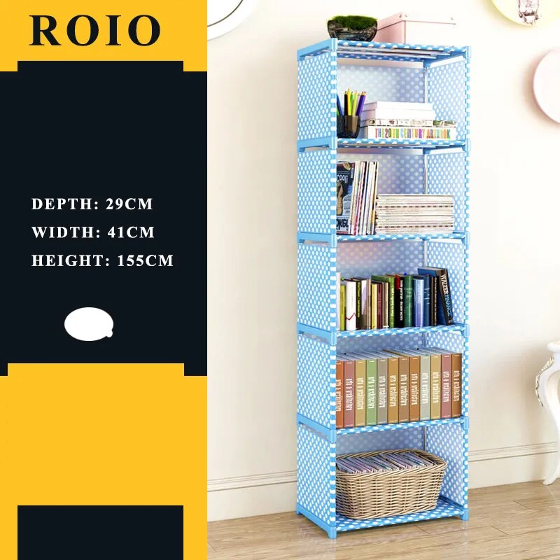 Etagère modulable chambre enfant métal et tissu bleu