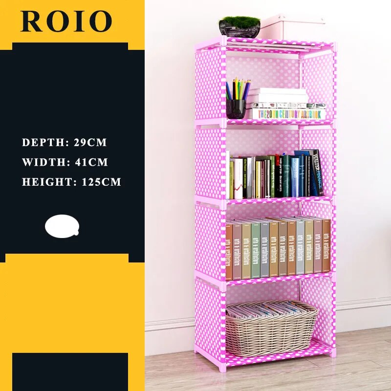 Etagère modulable chambre enfant métal et tissu 4 cases