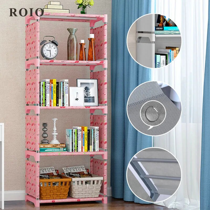 Etagère modulable chambre enfant métal et tissu
