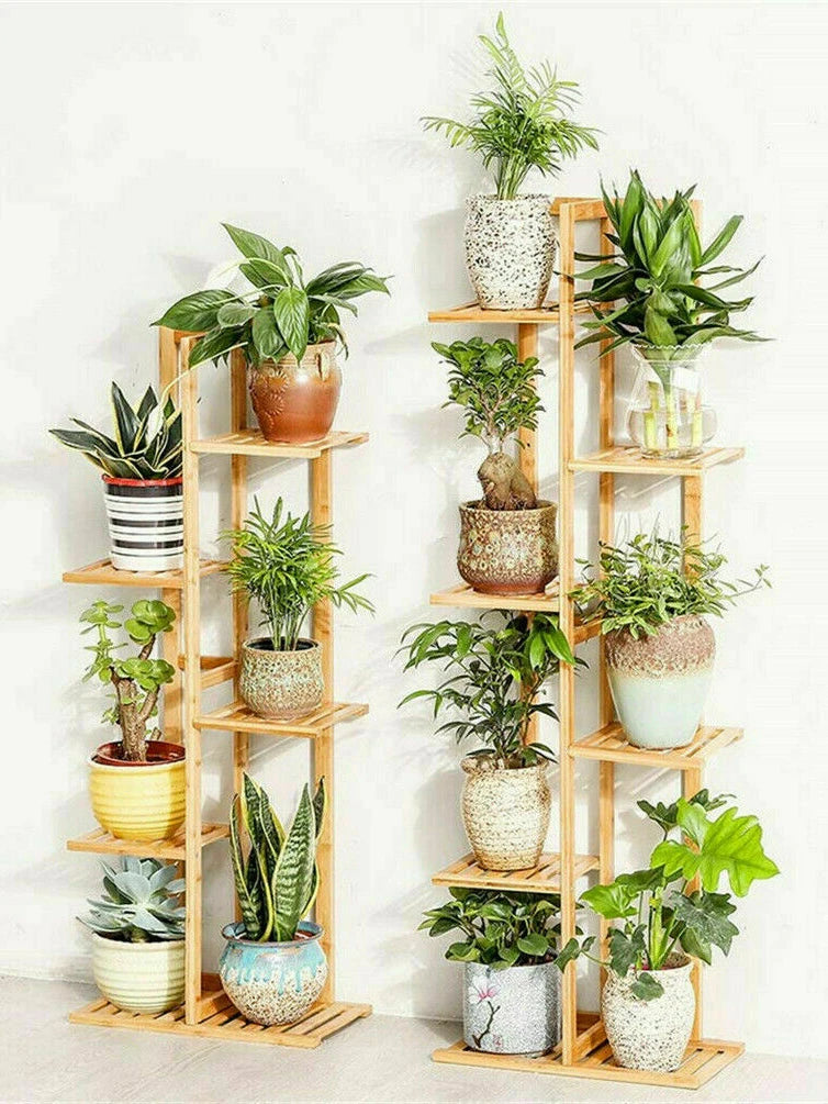 support pour plantes en bois
