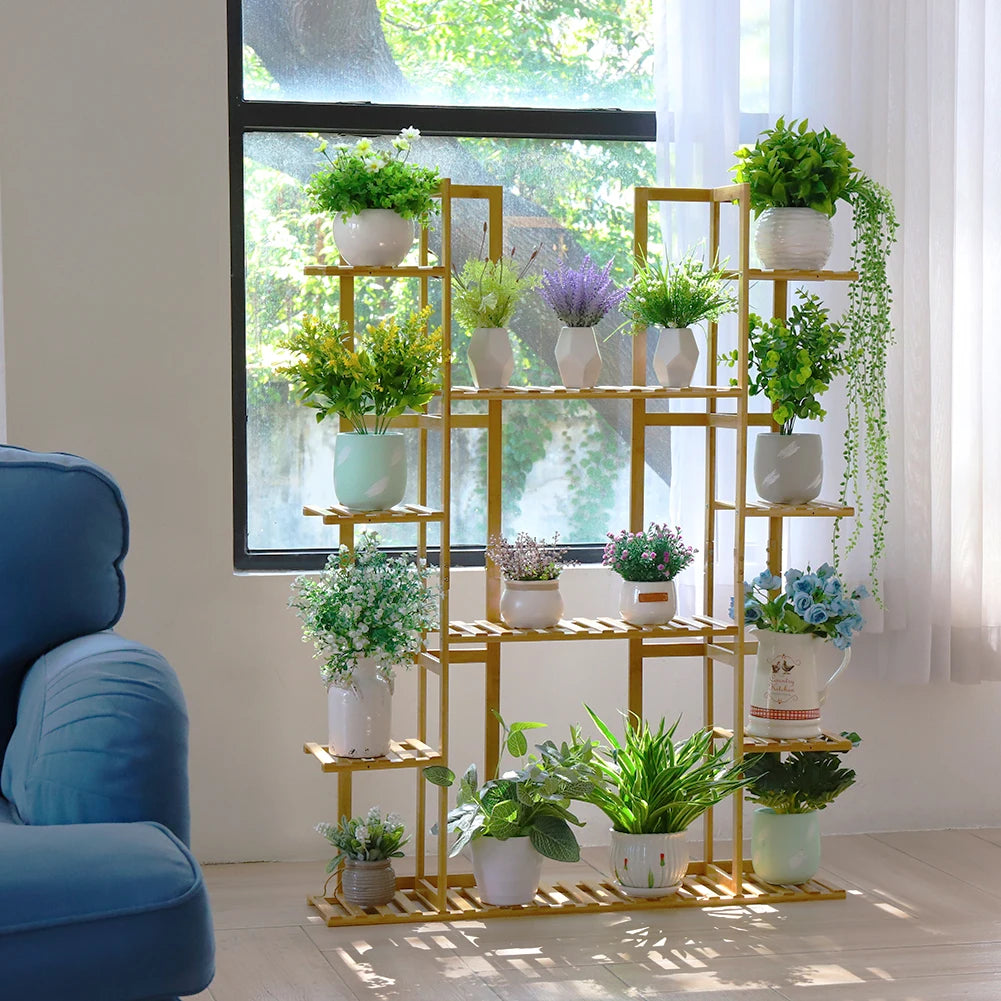 porte plantes lourdes bois pour intérieur