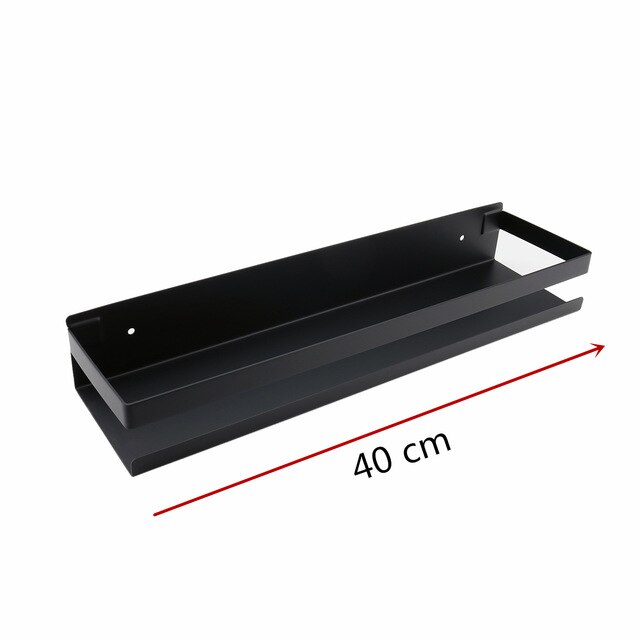 Etagère murale en métal rectangulaire avec rebord anti chute pour salle de bain