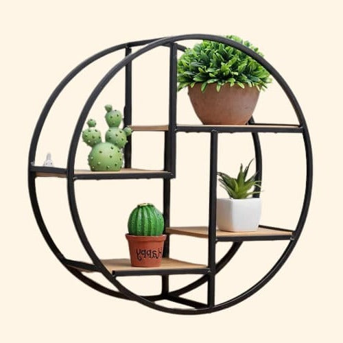 Etagère murale ronde style industriel contemporain