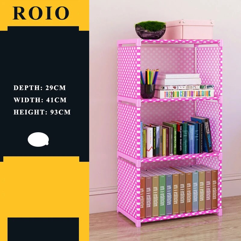 Etagère modulable chambre enfant métal et tissu rose