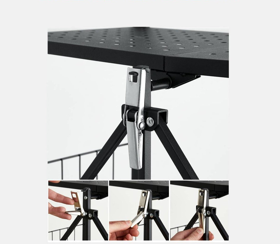 Etagère de rangement sur roulettes à 3 niveaux pliables