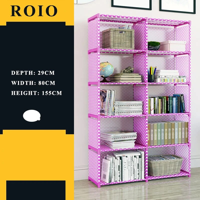 Etagère modulable chambre enfant métal et tissu rose 10 cubes