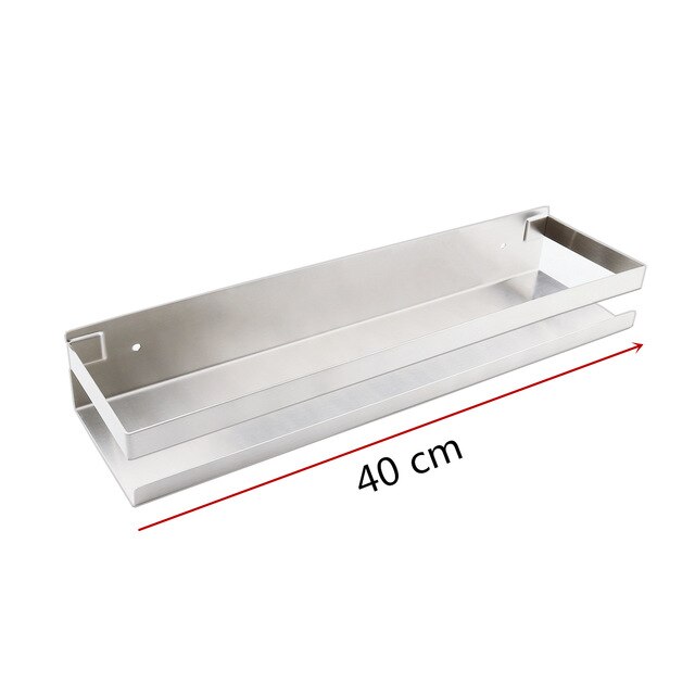 Etagère murale en métal rectangulaire avec rebord pour salle de bain