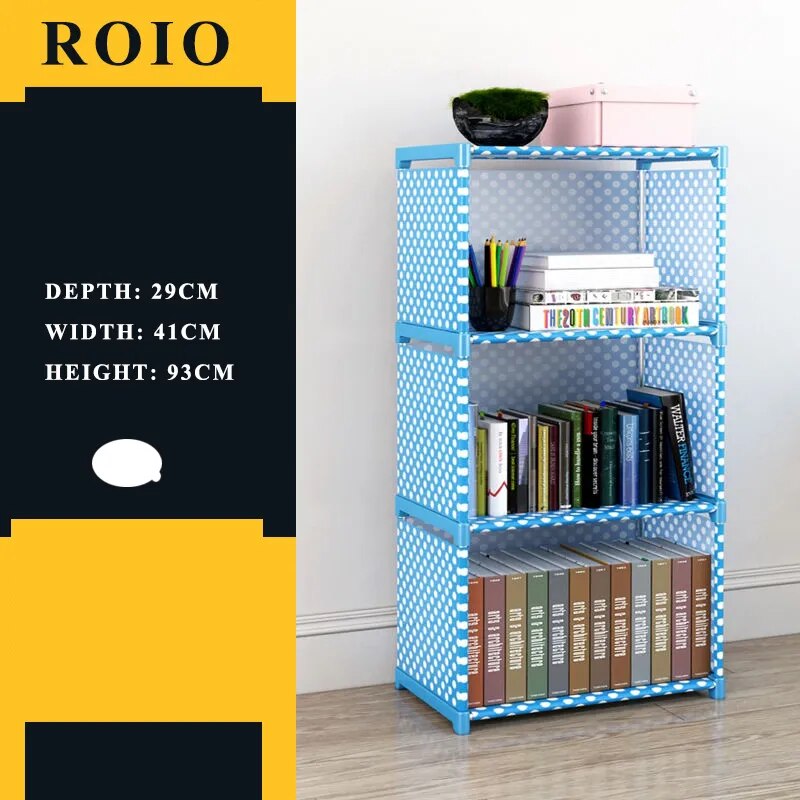 Etagère modulable chambre enfant métal et tissu bleu 3 cases