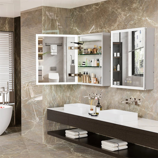 Meuble miroir connecté pour salle de bain 3 niveaux