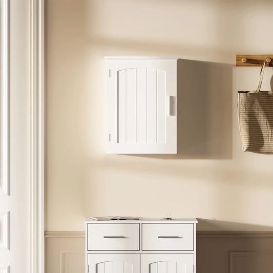 Petite armoire accrocher au mur blanche à porte