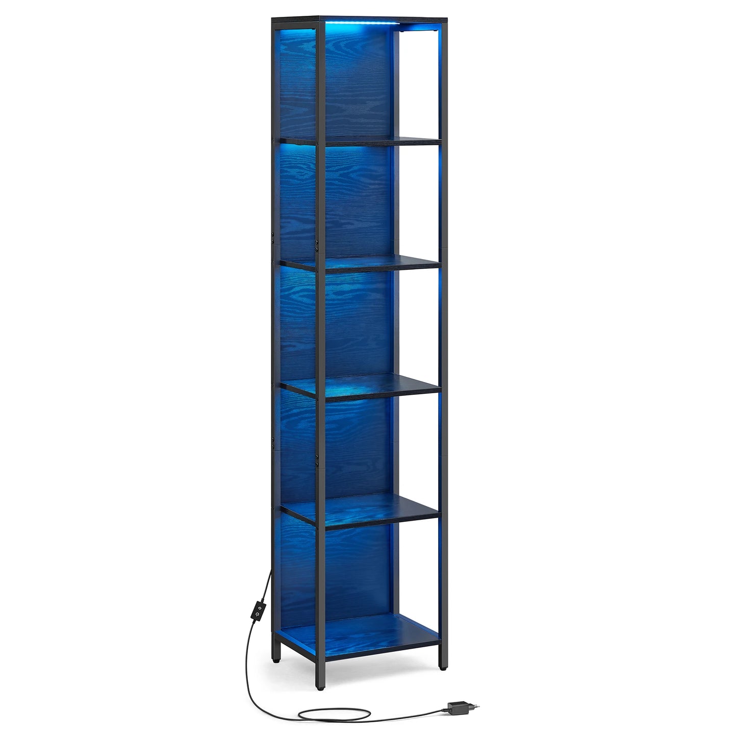Etagère lumineuse salon en métal 6 niveaux - 30 x 40 x 179 cm