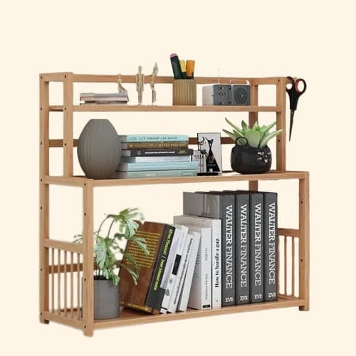 Etagère bureau bois de bambou à poser