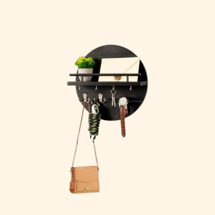 étagère murale ronde noire