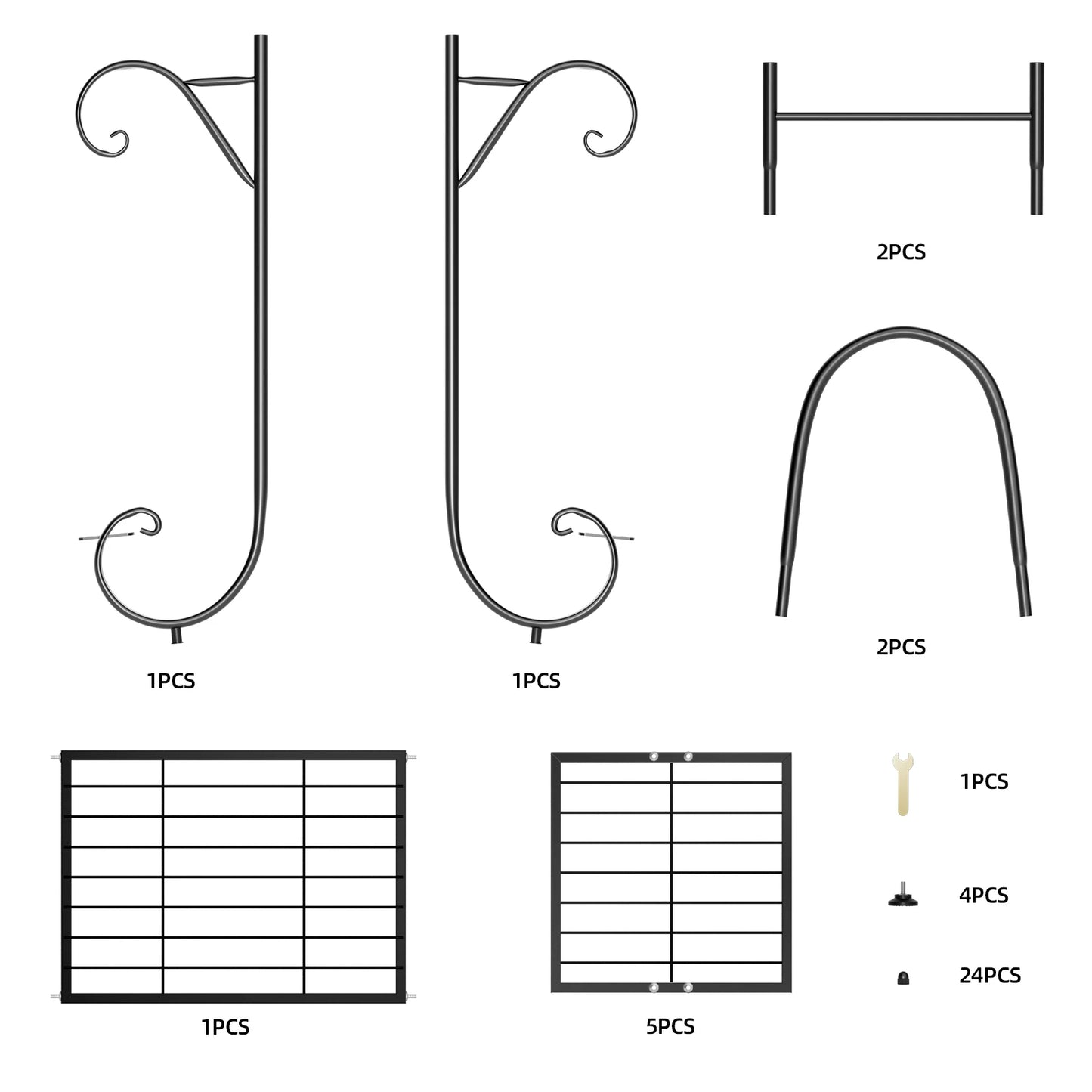 Etagere pour plantes en fer noir