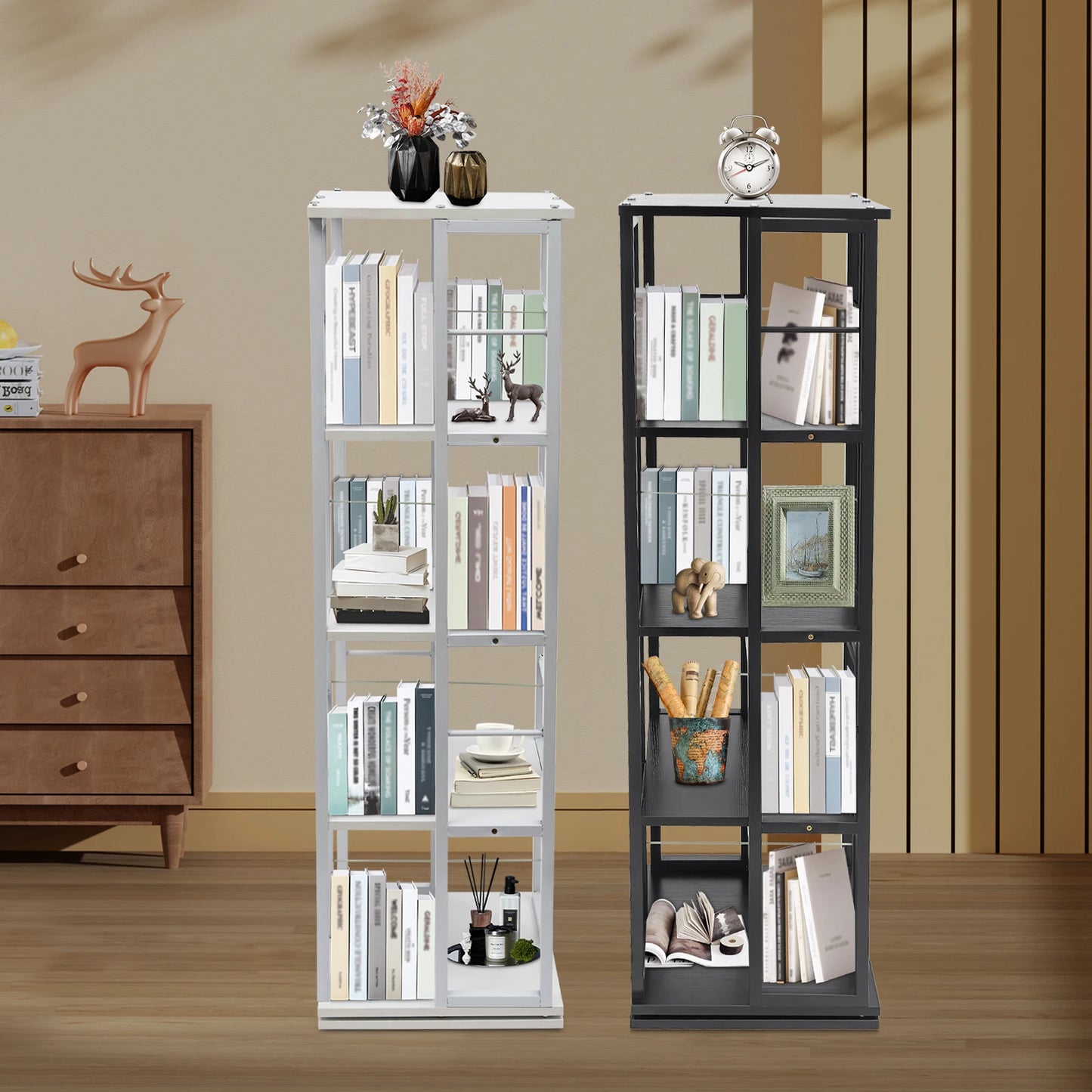 Etagère métallique vertical rotative 4 compartiments