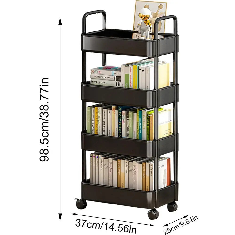 Etagère sur roulettes noires moderne en plastique