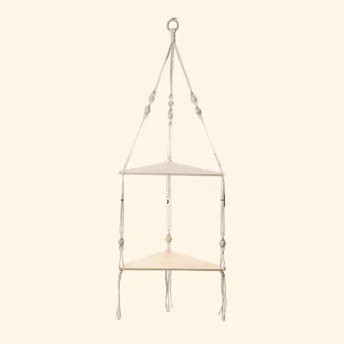 etagere d'angle suspendue corde