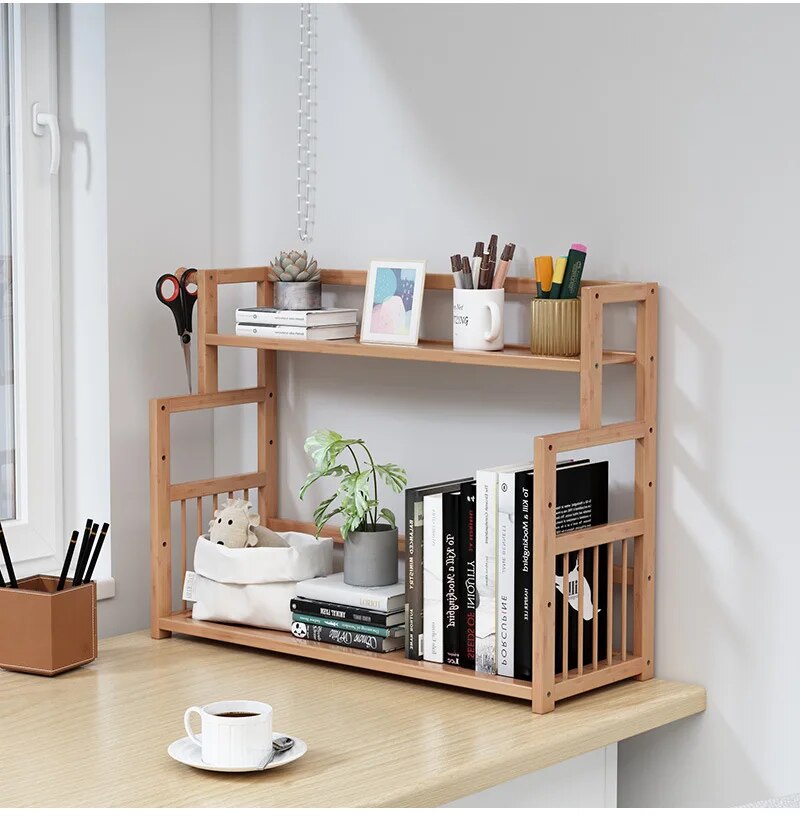 étagère bureau en bois 2 étages