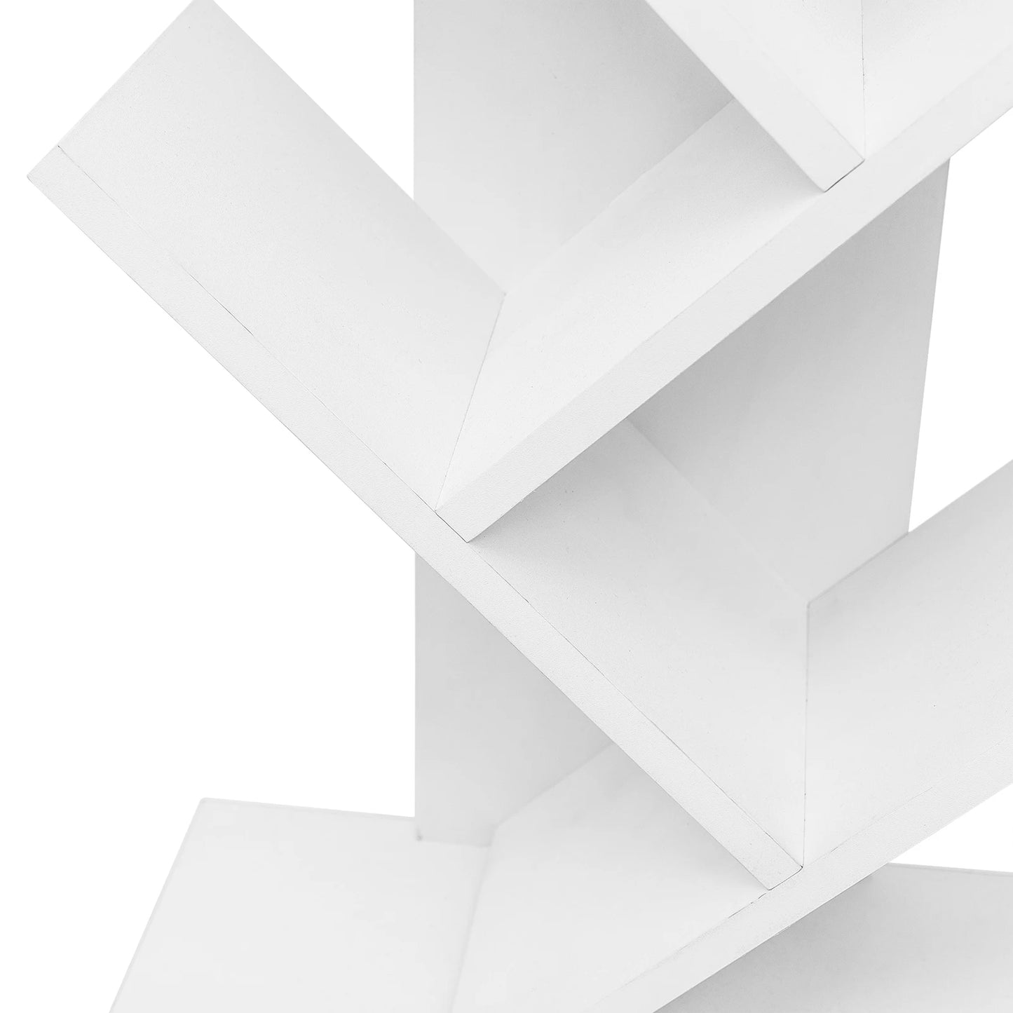 Etagère bibliothèque verticale blanche en quiconce arbre à livres