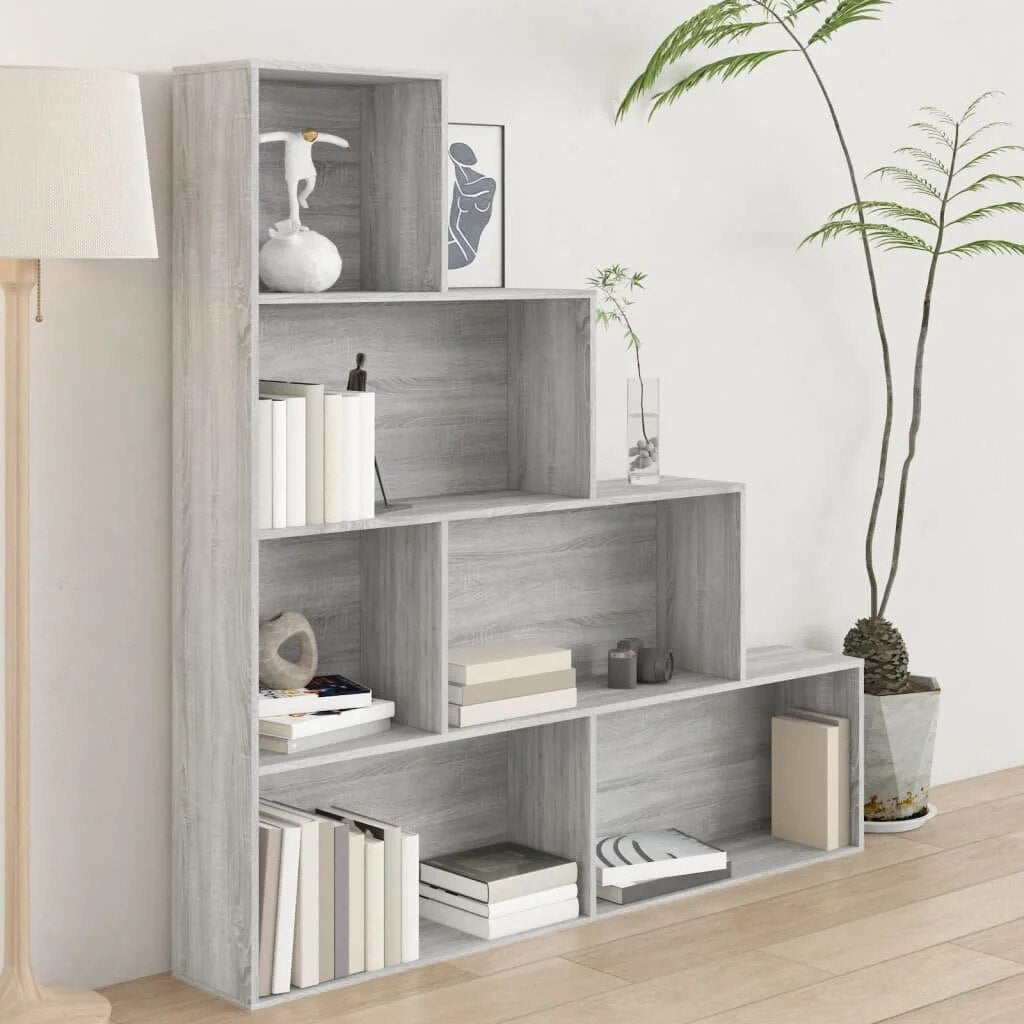 Etagère escalier bois gris