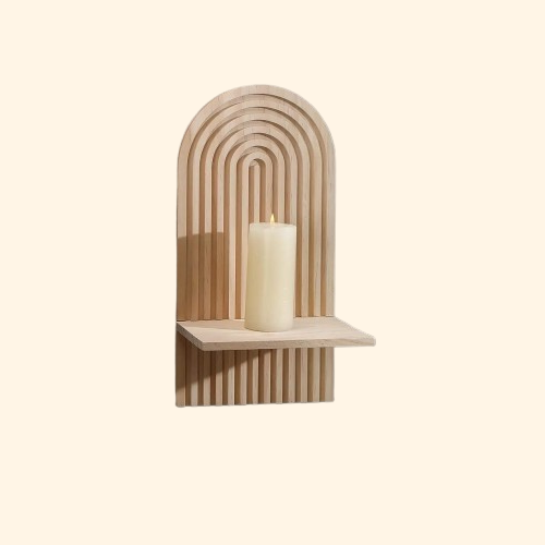 support mural design arche bohème bois