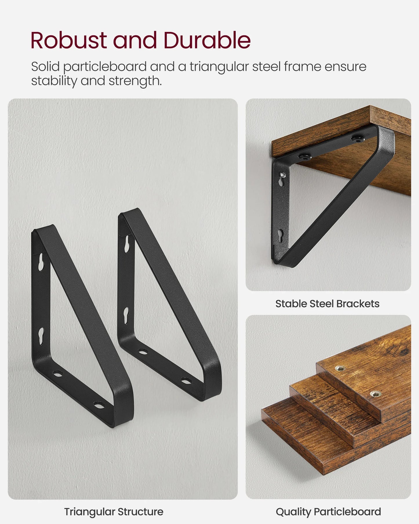 Etagère murale bois avec patère de fixation inversable