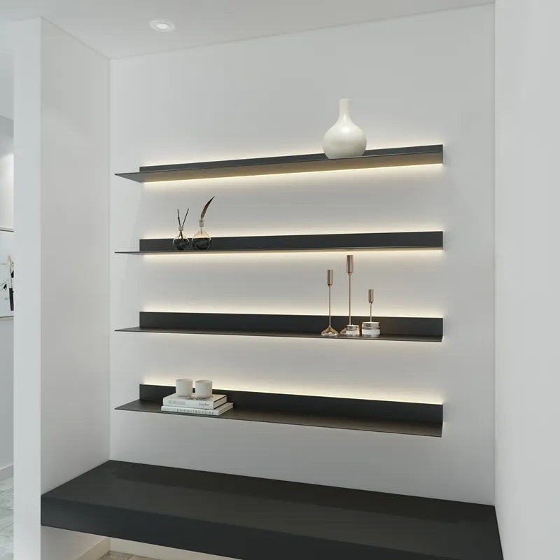 Etagère murale design flottante en métal lumineuse