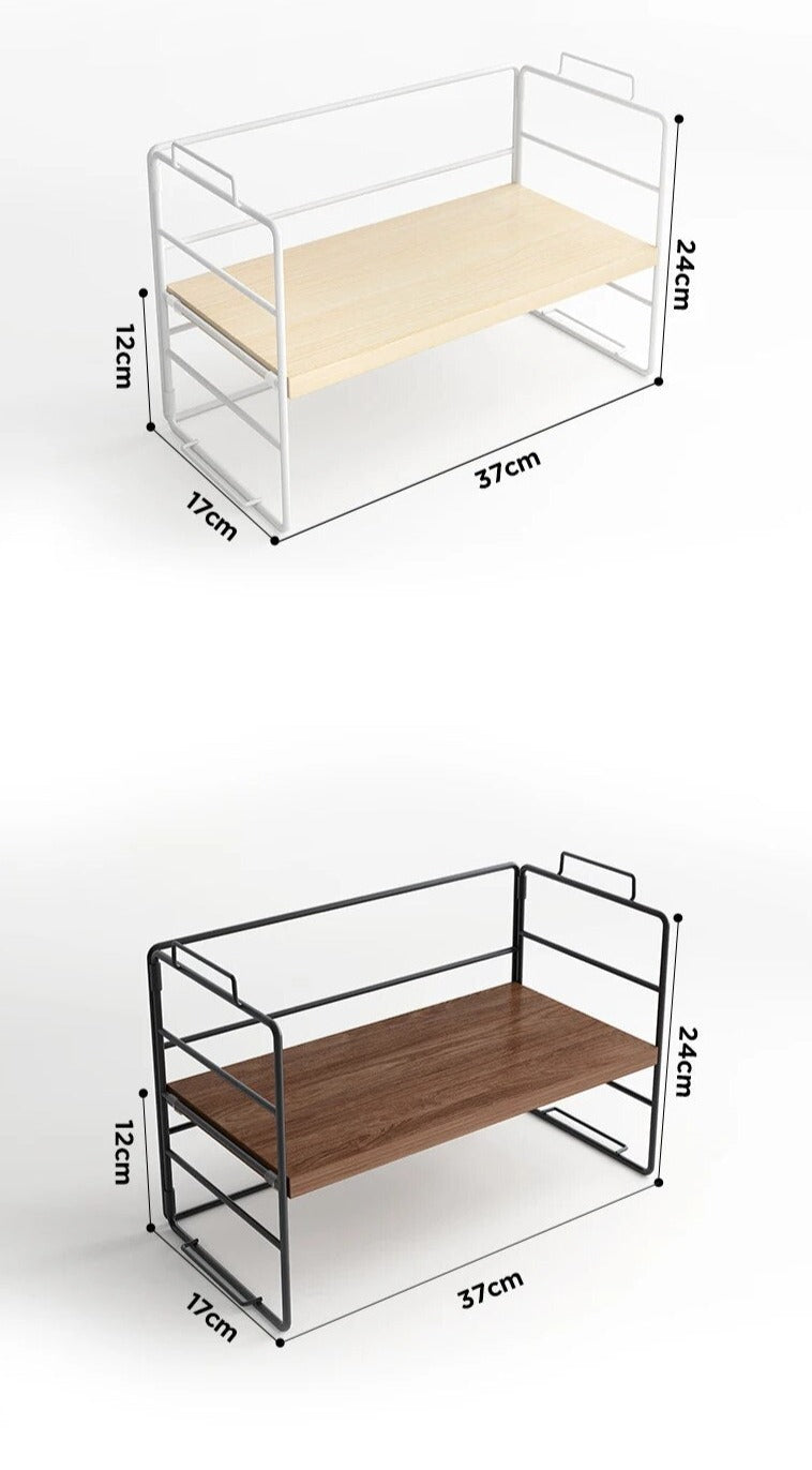 Etagère bureau à poser bois et métal type rack