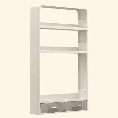 Étagère murale salle de bain sans percer multi-niveaux blanche