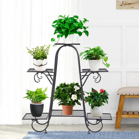 Etagere pour plantes en fer noir