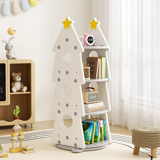 Bibliothèque rotative sapin en bois pour enfant