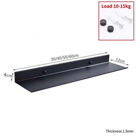 Etagère murale en métal noir flottante