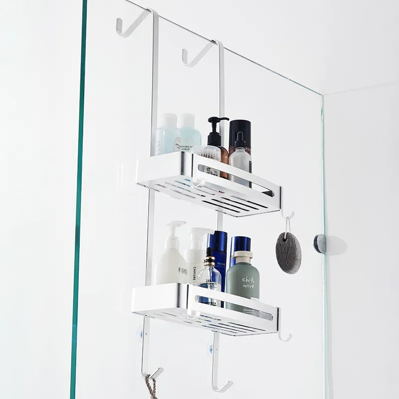 Etagère suspendue en métal pour salle de bain fixation crochets