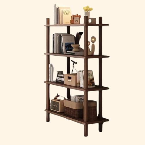 Bibliothèque étagère bois foncé sans fond