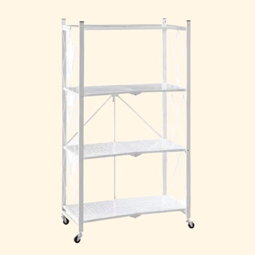 Etagère 4 niveaux en métal sur roulettes