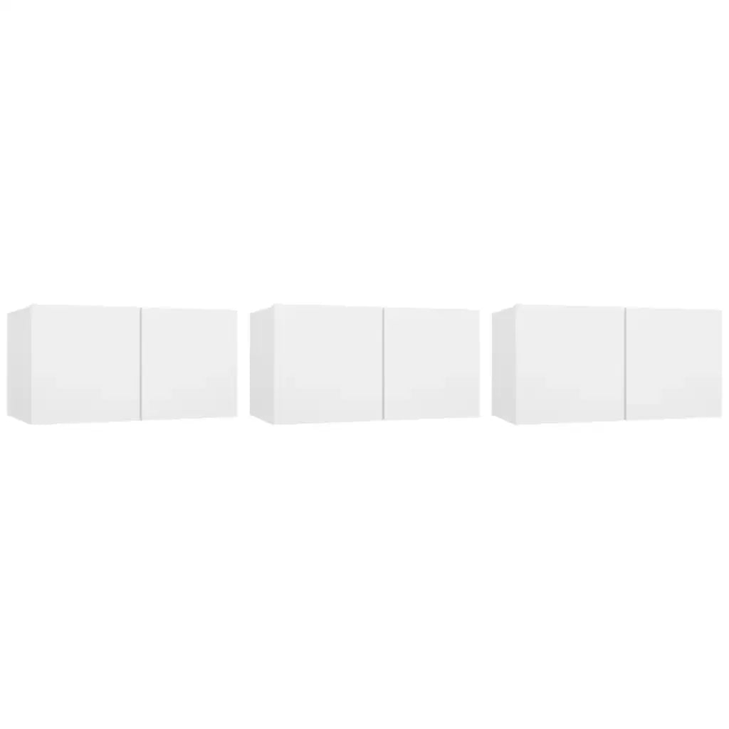 Meuble tv mural blanc 1 porte (par 3)