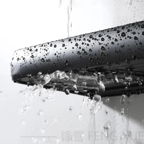 Etagère murale salle de bain en métal noir mate