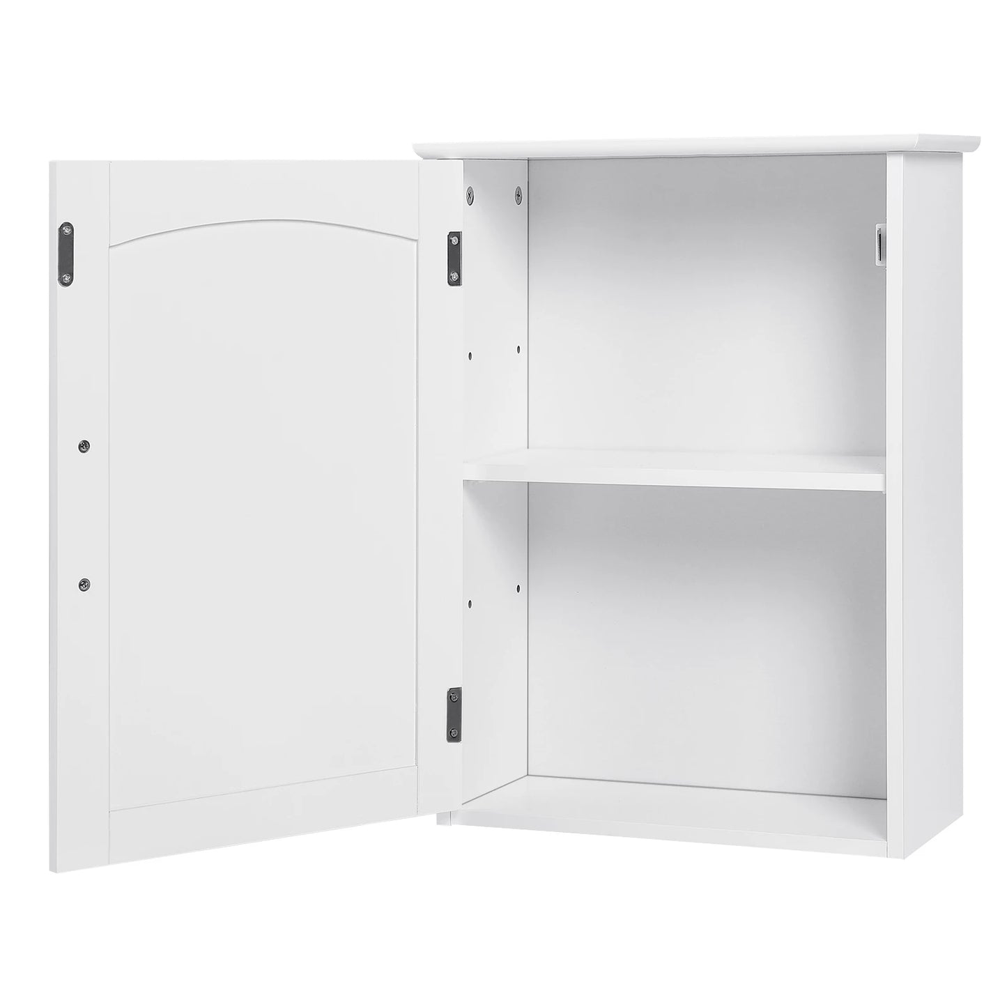 Petite armoire accrocher au mur blanche à porte et 2 compartiment intérieur