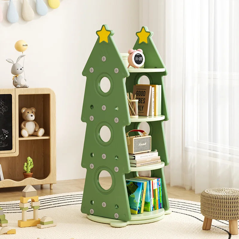 Bibliothèque rotative sapin en bois pour enfant