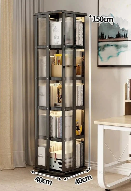 Bibliothèque meuble rotatif 150 cm