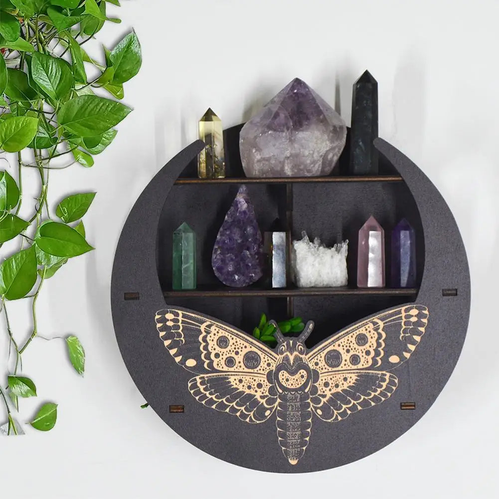 Etagère murale en bois noir modèle lune voyance