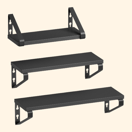 Etagère murale bois avec patère de fixation inversable