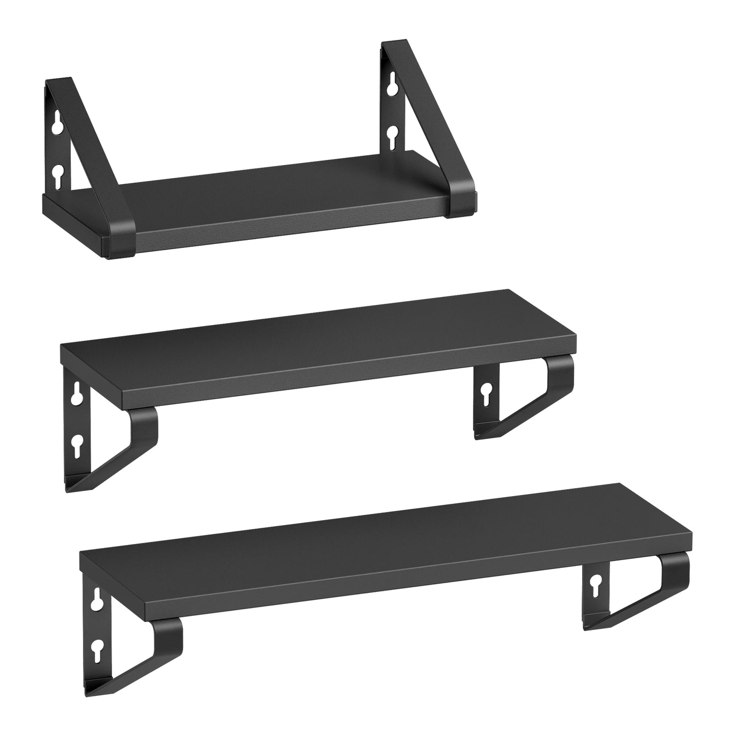 Etagère murale bois noir avec équerre de fixation réversible