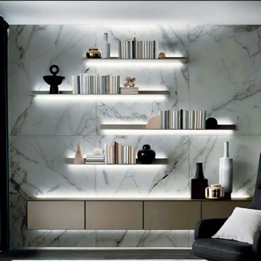 Etagère murale design flottante en métal lumineuse