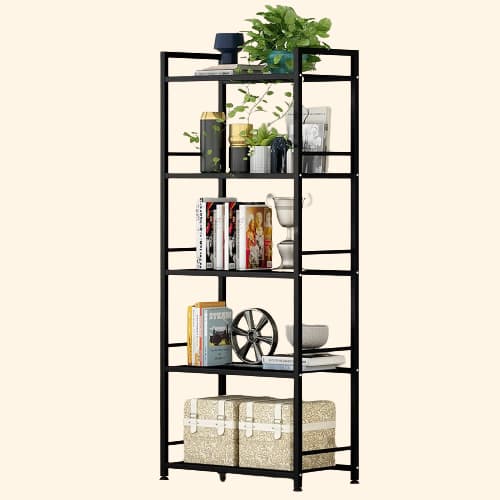 Meuble étagère rangement en métal vertical