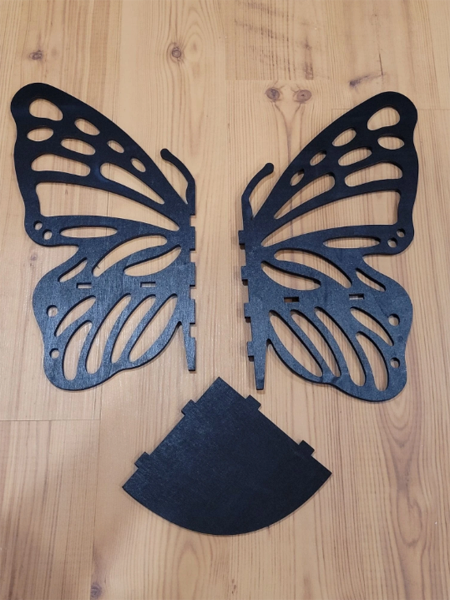 Etagère murale d'angle déco Papillon